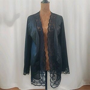 Vintage‎ Undercover Wear Robe Short Lace Open Cardigan Size M Black Whimsigoth